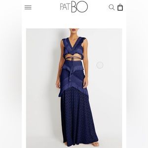 Brand new with tags PatBO fringe trim cropped top in indigo. Size 2.